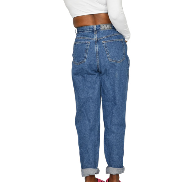 Vintage Gitano Zipper Jeans High Waist Mom Baggy 90s Medium Wash Cotton Rigid 27 - Picture 3 of 13